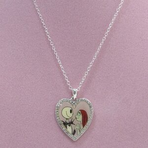 The Nightmare Before Christmas necklace 18-inch Silver Tone Heart Pendant
